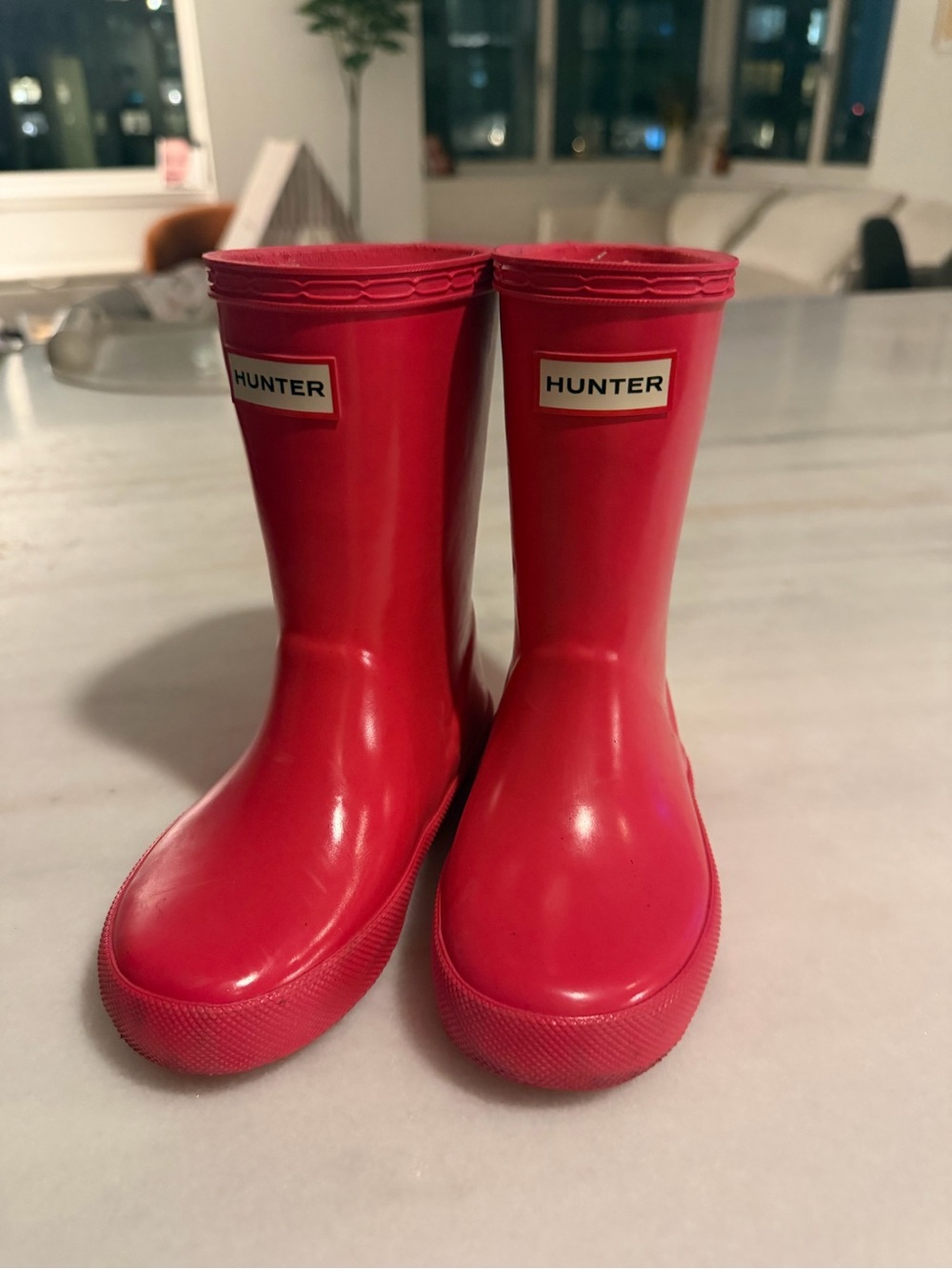 Hunter Kids Pink Waterproof Rain Boots